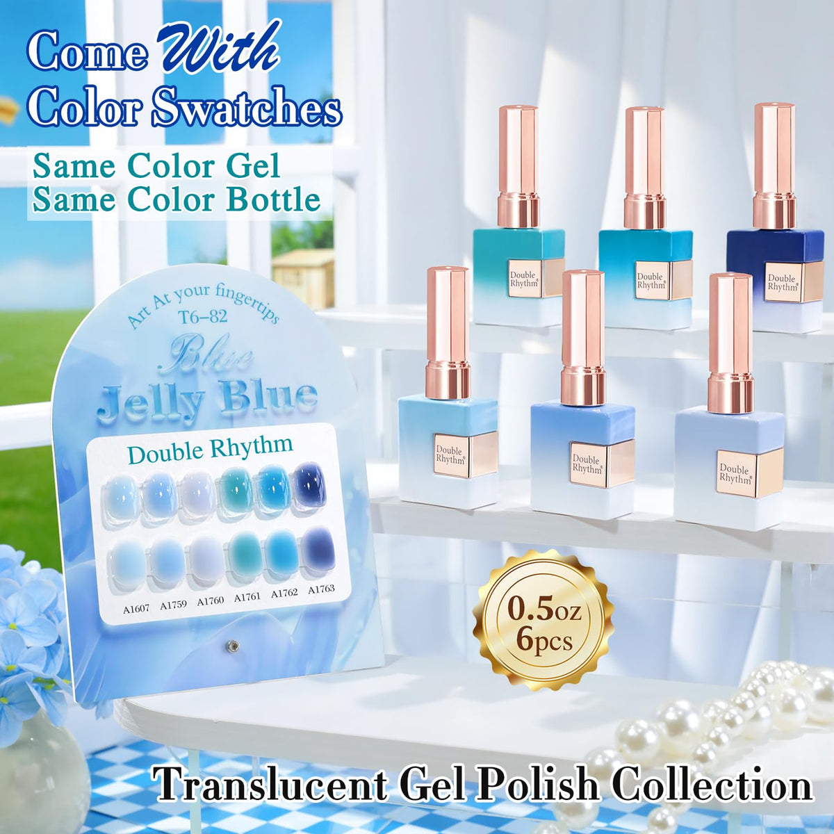 Double Rhythm Gel Polish Set packaging with 6 bottles