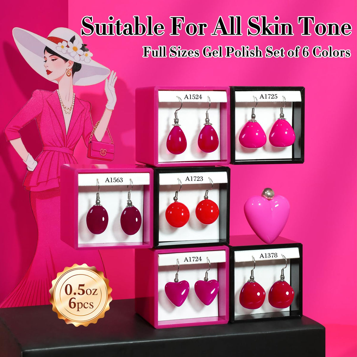 Double Rhythm Gel Polish Set packaging with six bottles