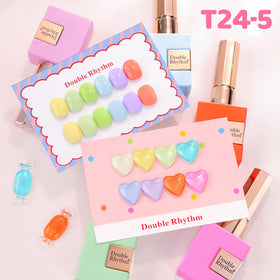 Double Rhythm gel polish set showcasing all 28 colours