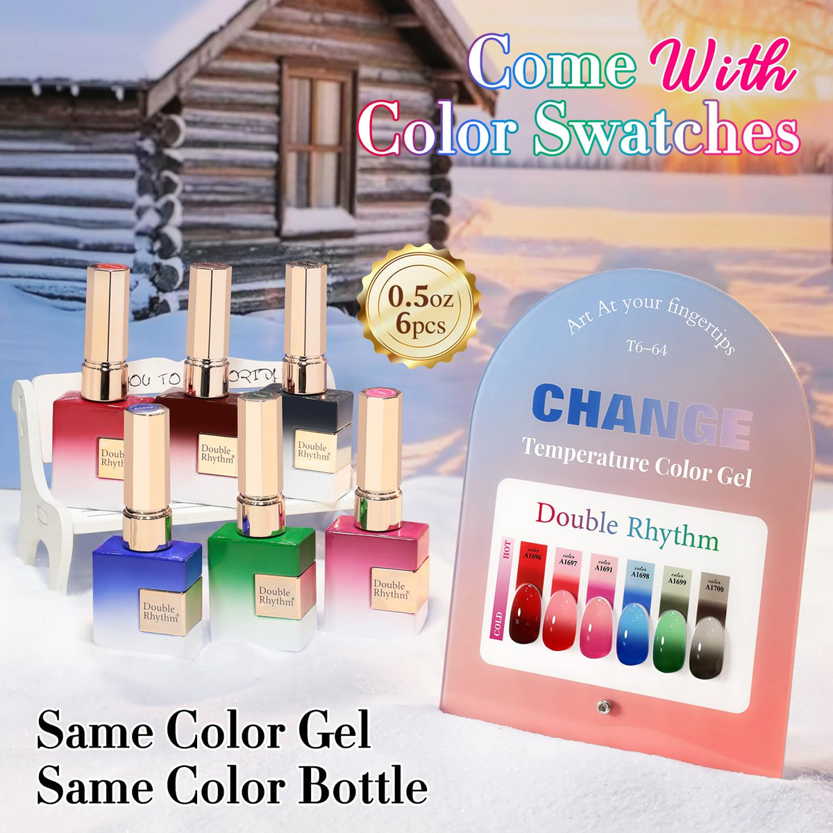Double Rhythm Gel Polish Set showing burgundy and blue shades