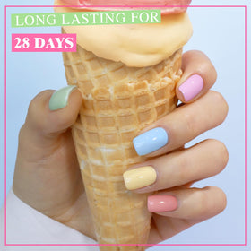 Double Rhythm Gel Polish Set showing nails in various colours