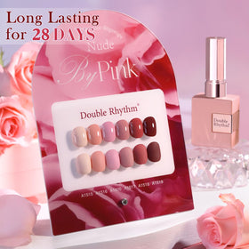 Double Rhythm Gel Polish Set with base and top coat bottles