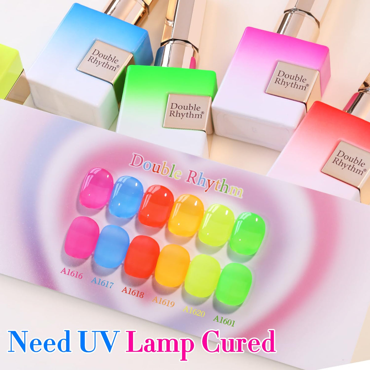 Double Rhythm Gel Polish Set with UV lamp for curing