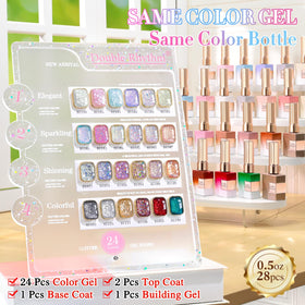 Double Rhythm gel polish set with various colours displayed