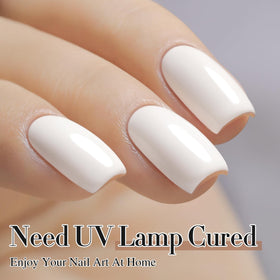 Double Rhythm Gel Polish Warm White A1477 application on nails