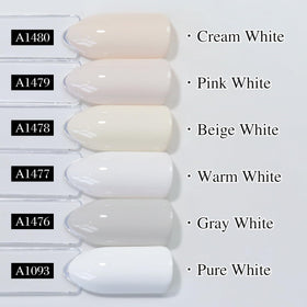 Double Rhythm Gel Polish Warm White A1477 with nail art tools