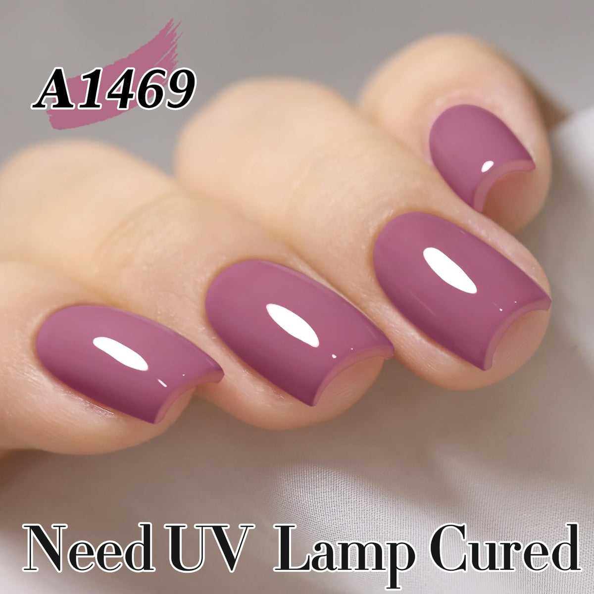 Double Rhythm Gel Polish Wine Purple applied on nails