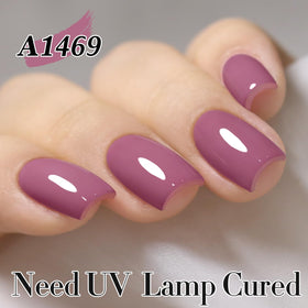 Double Rhythm Gel Polish Wine Purple applied on nails