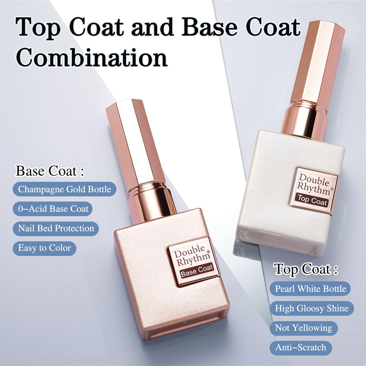 Double Rhythm Gel Top Coat and Base Coat Set packaging