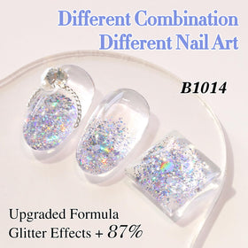 Double Rhythm Glitter Gel Polish 15ml bottle with glitter texture