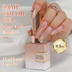 Double Rhythm Glitter Gel Polish 15ml Nude Pink B1171 packaging details