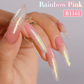 Double Rhythm Glitter Gel Polish 15ml Pink bottle with cap