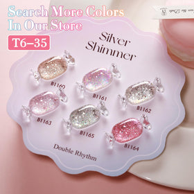 Double Rhythm Glitter Gel Polish 15ml Pink in packaging