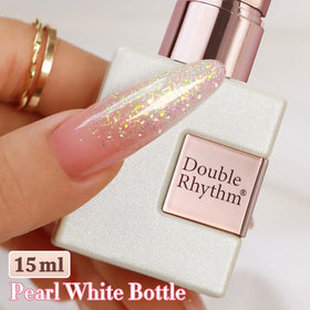 Double Rhythm Glitter Gel Polish 15ml Pink swatch on nail