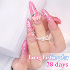 Double Rhythm Glitter Gel Polish 15ml Shell Pink in beauty setup