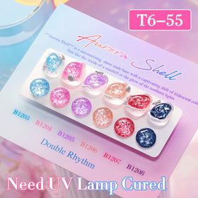 Double Rhythm Glitter Gel Polish 15ml Shell Pink with nail art tools