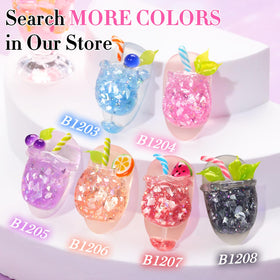 Double Rhythm Glitter Gel Polish 15ml Shell Pink with UV lamp