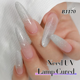 Double Rhythm Glitter Gel Polish 15ml Shimmer Silver in packaging