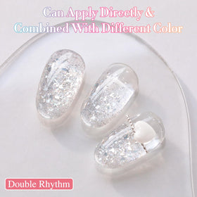 Double Rhythm Glitter Gel Polish 15ml with applicator brush