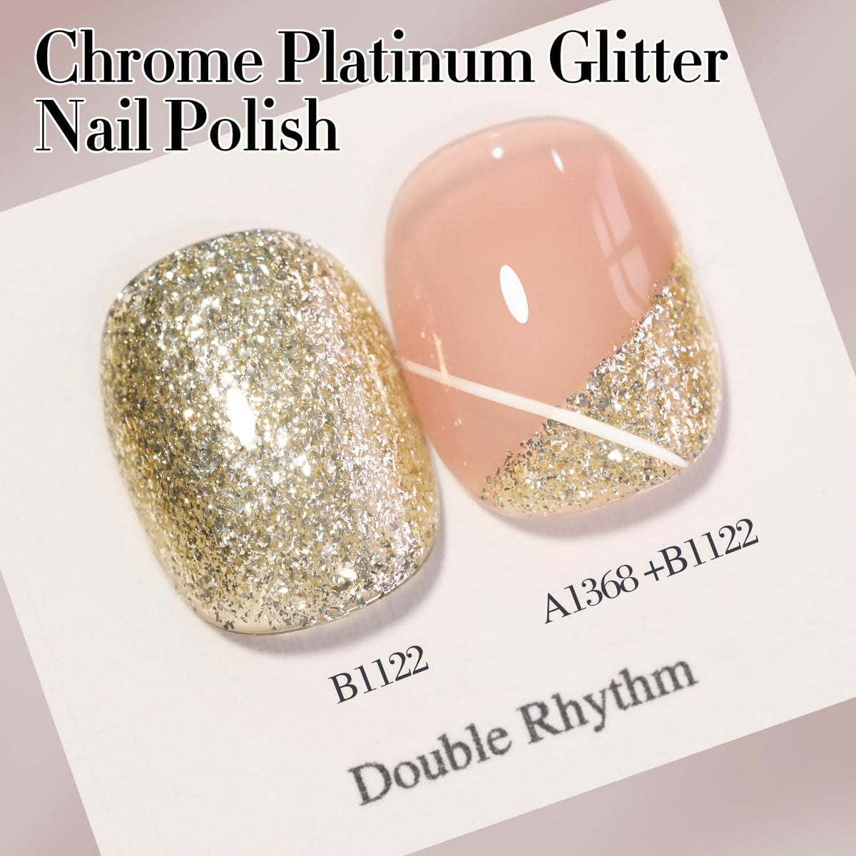 Double Rhythm Glitter Gel Polish bottle with glitter effect