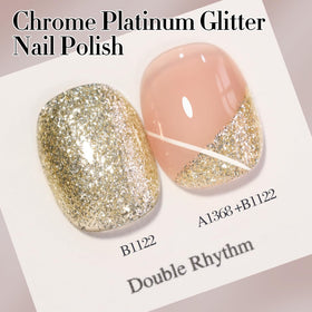 Double Rhythm Glitter Gel Polish bottle with glitter effect