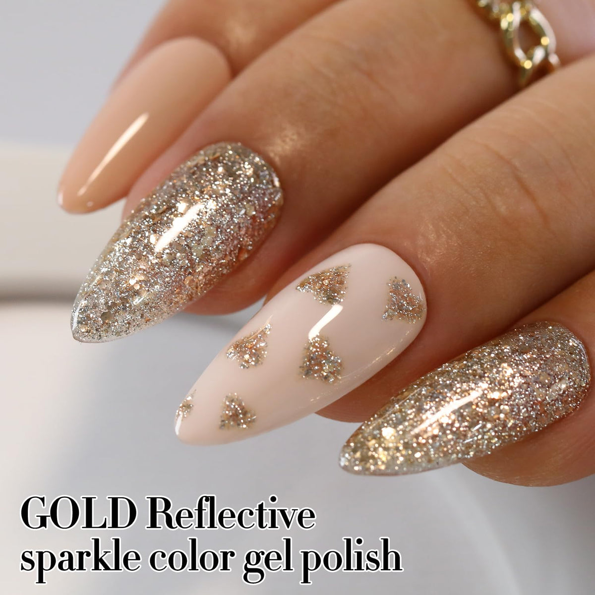 Double Rhythm Glitter Gel Polish bottle with holographic effect