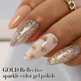 Double Rhythm Glitter Gel Polish bottle with holographic effect