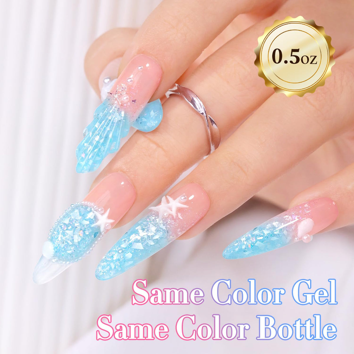 Double Rhythm Glitter Gel Polish Candy Blue packaging display