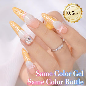 Double Rhythm Glitter Gel Polish Candy Orange with nail art tools