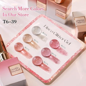 Double Rhythm Glitter Gel Polish Light Pink B1174 packaging