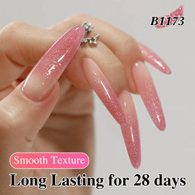 Double Rhythm Glitter Gel Polish Light Pink with glitter effect