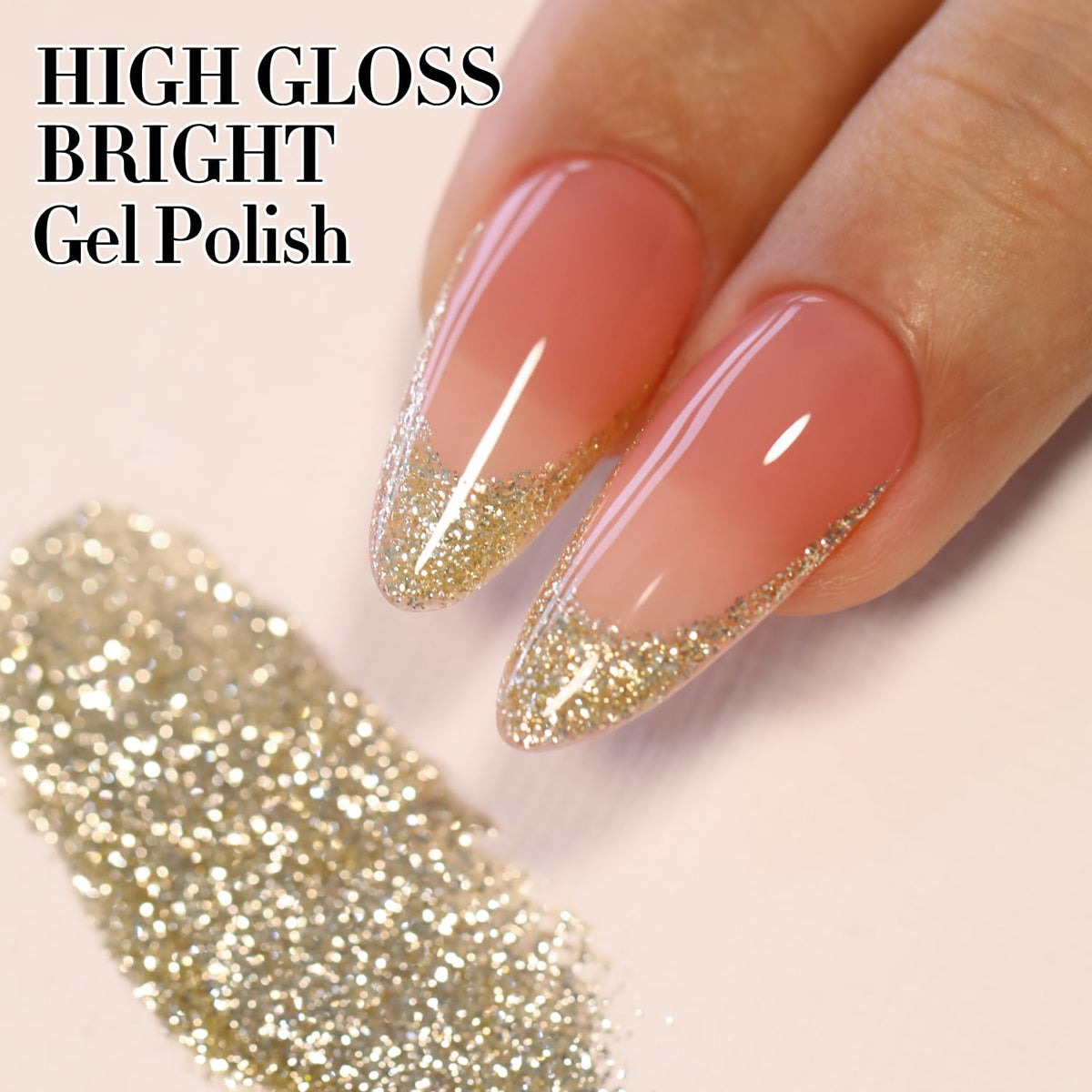 Double Rhythm Glitter Gel Polish on painted nails