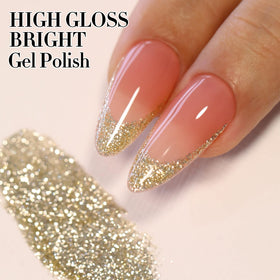 Double Rhythm Glitter Gel Polish on painted nails