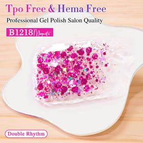 Double Rhythm Glitter Gel Polish packaging with instructions