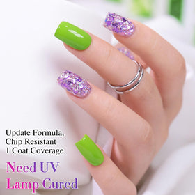 Double Rhythm Glitter Gel Polish with a beautiful nail design