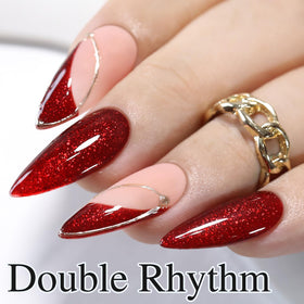 Double Rhythm Glitter Gel Polish with base and top coat