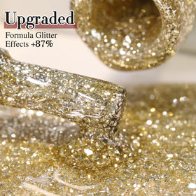 Double Rhythm Glitter Gel Polish with base and top coat