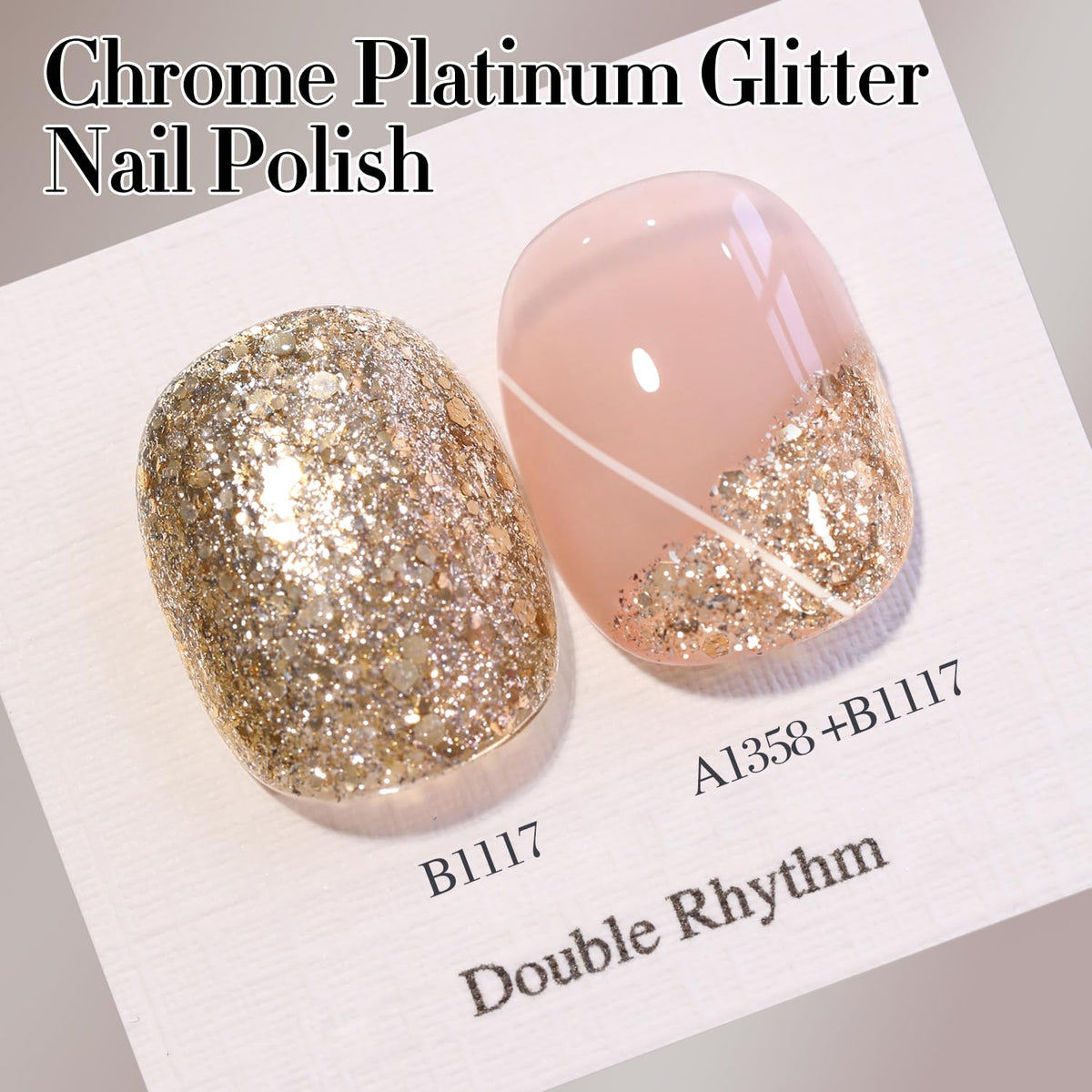 Double Rhythm Glitter Gel Polish with UV lamp