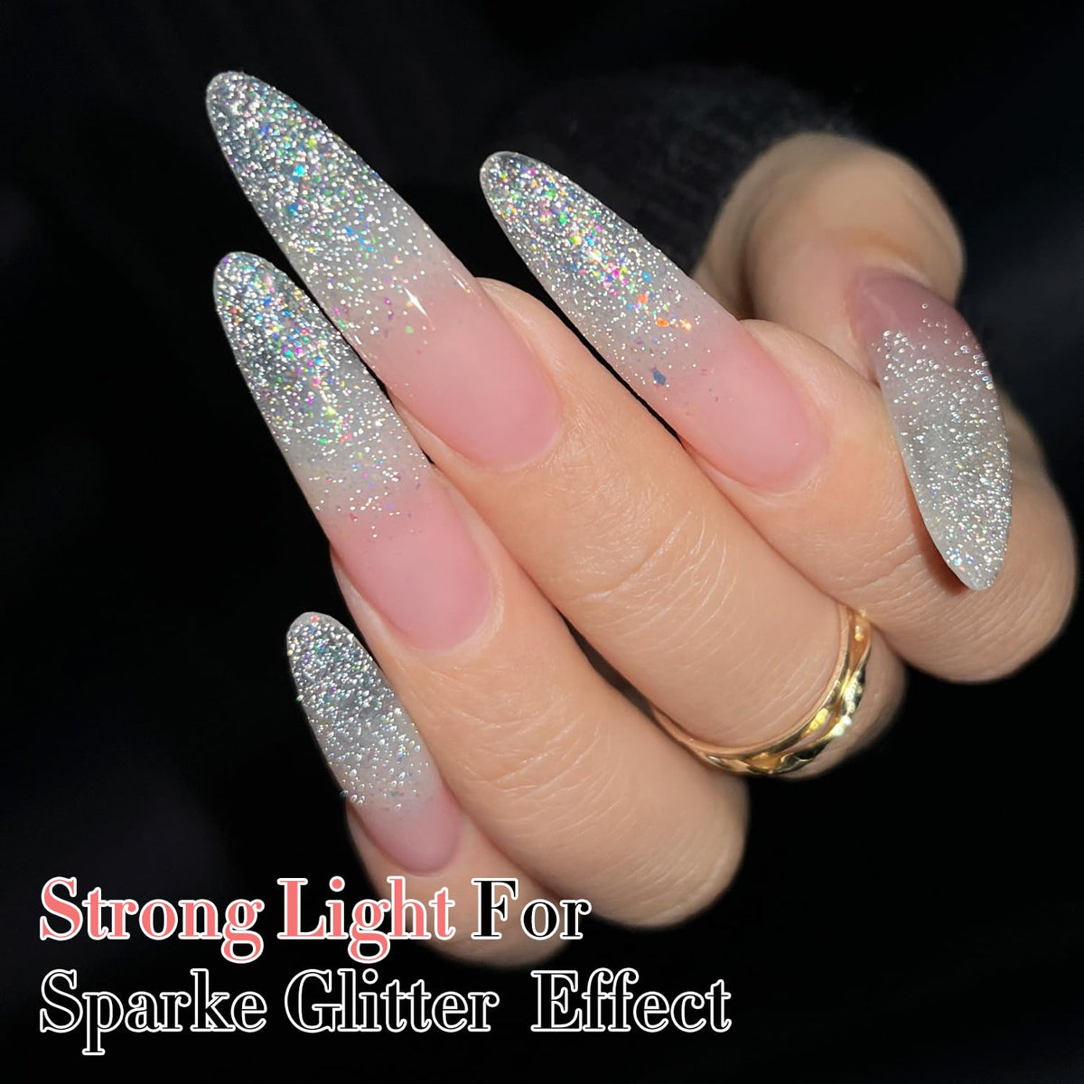 Double Rhythm Glitter Gel Polish with UV lamp for curing