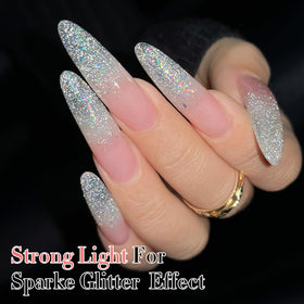 Double Rhythm Glitter Gel Polish with UV lamp for curing