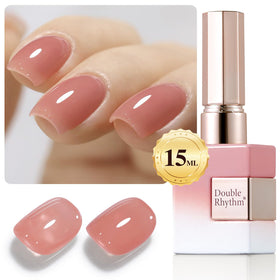 Double Rhythm Jelly Gel Polish 15ml Baby Nude Pink front view