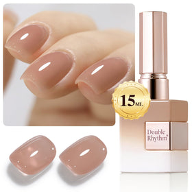 Double Rhythm Jelly Gel Polish 15ml bottle front view in Natural Sheer Nude