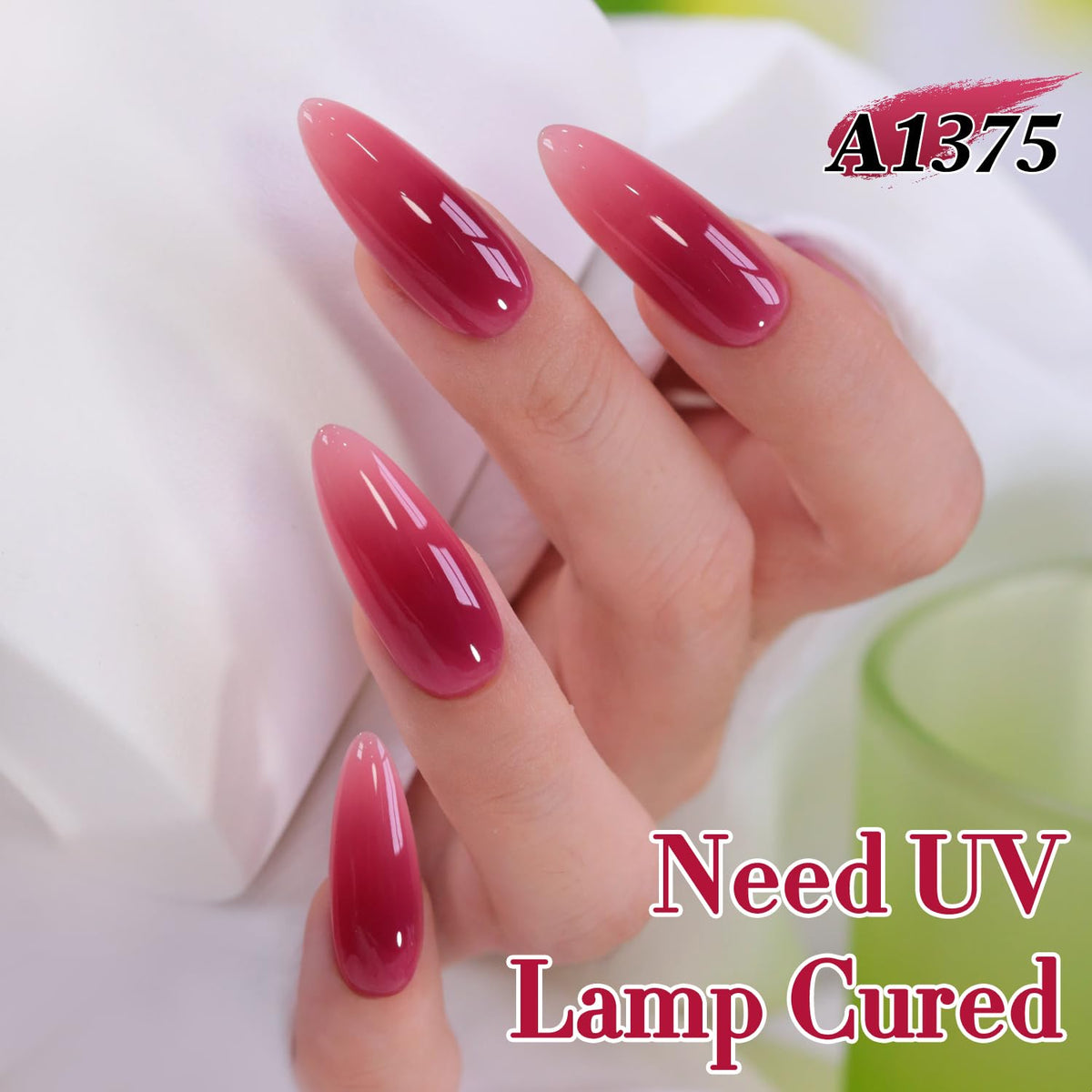 Double Rhythm Jelly Gel Polish 15ml Brown Purple applied on nails