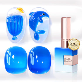 Double Rhythm Jelly Gel Polish 15ml Crystal Navy front view