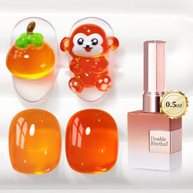 Double Rhythm Jelly Gel Polish 15ml in sheer neutral orange front view