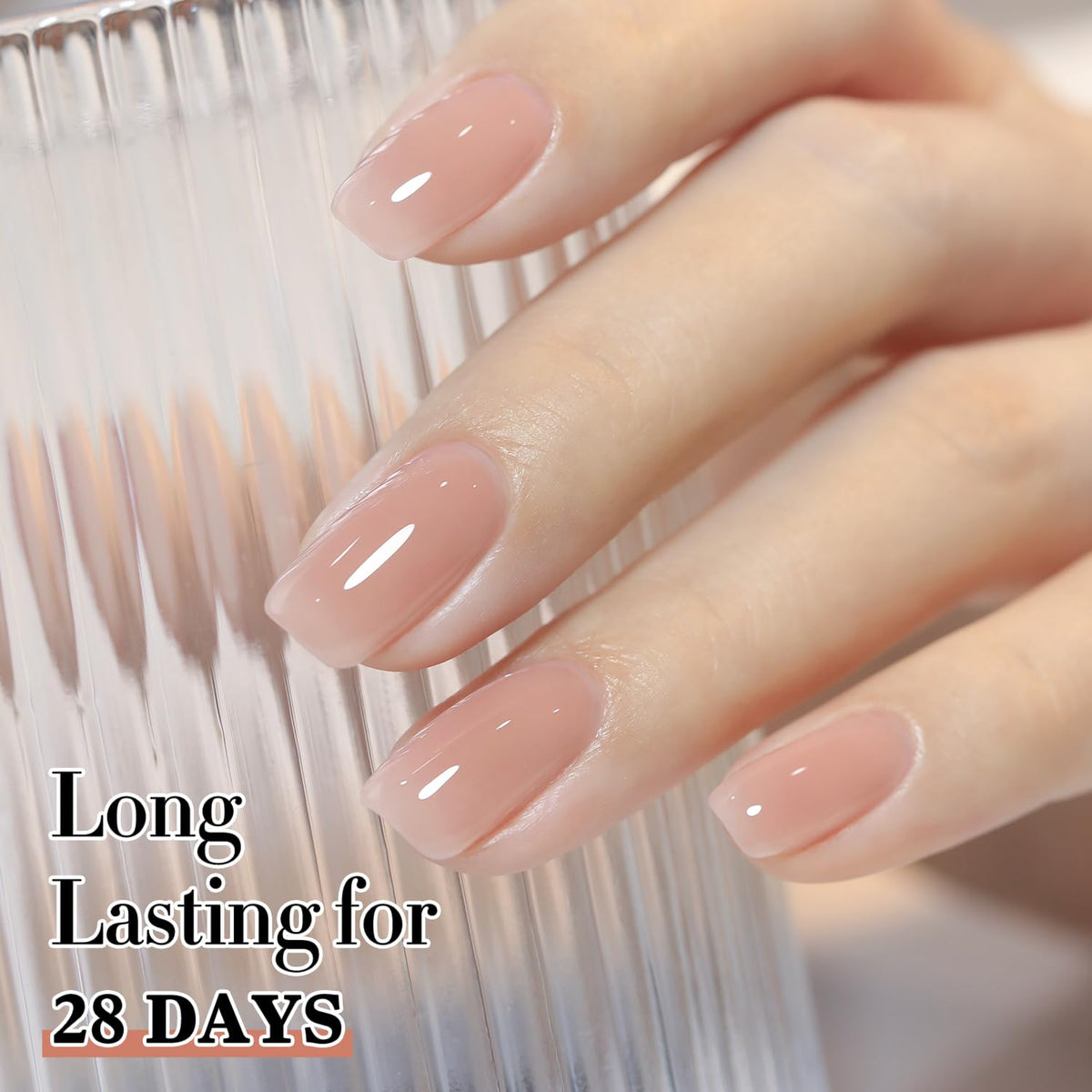 Double Rhythm Jelly Gel Polish 15ml Milky Pink on display