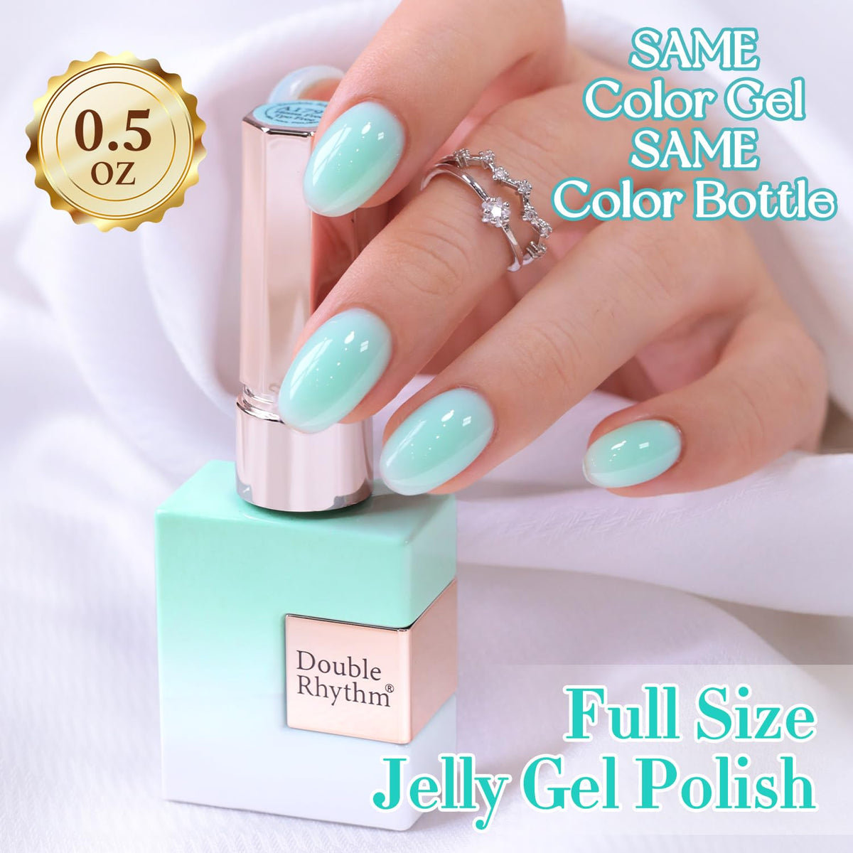 Double Rhythm Jelly Gel Polish 15ml Milky Teal-A1791 packaging