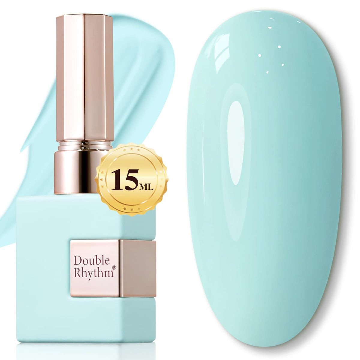 Double Rhythm Jelly Gel Polish 15ml Pale Blue A1031 front view