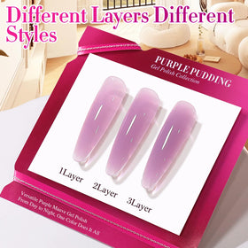 Double Rhythm Jelly Gel Polish 15ml Pale Lavender application on nails