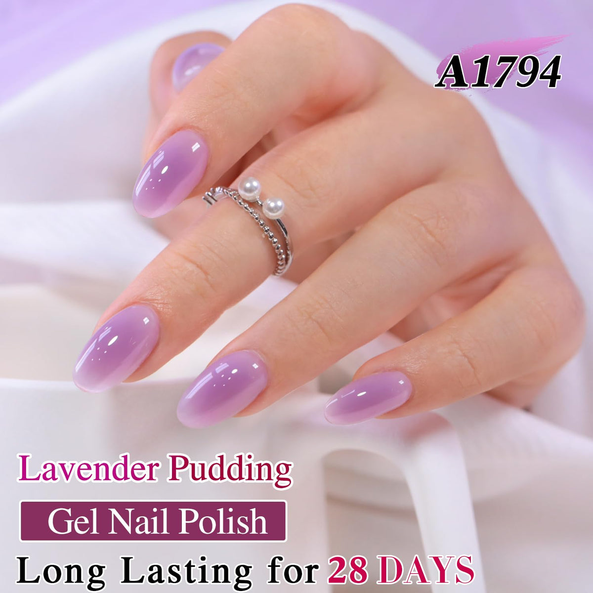 Double Rhythm Jelly Gel Polish 15ml Pale Lavender bottle with cap